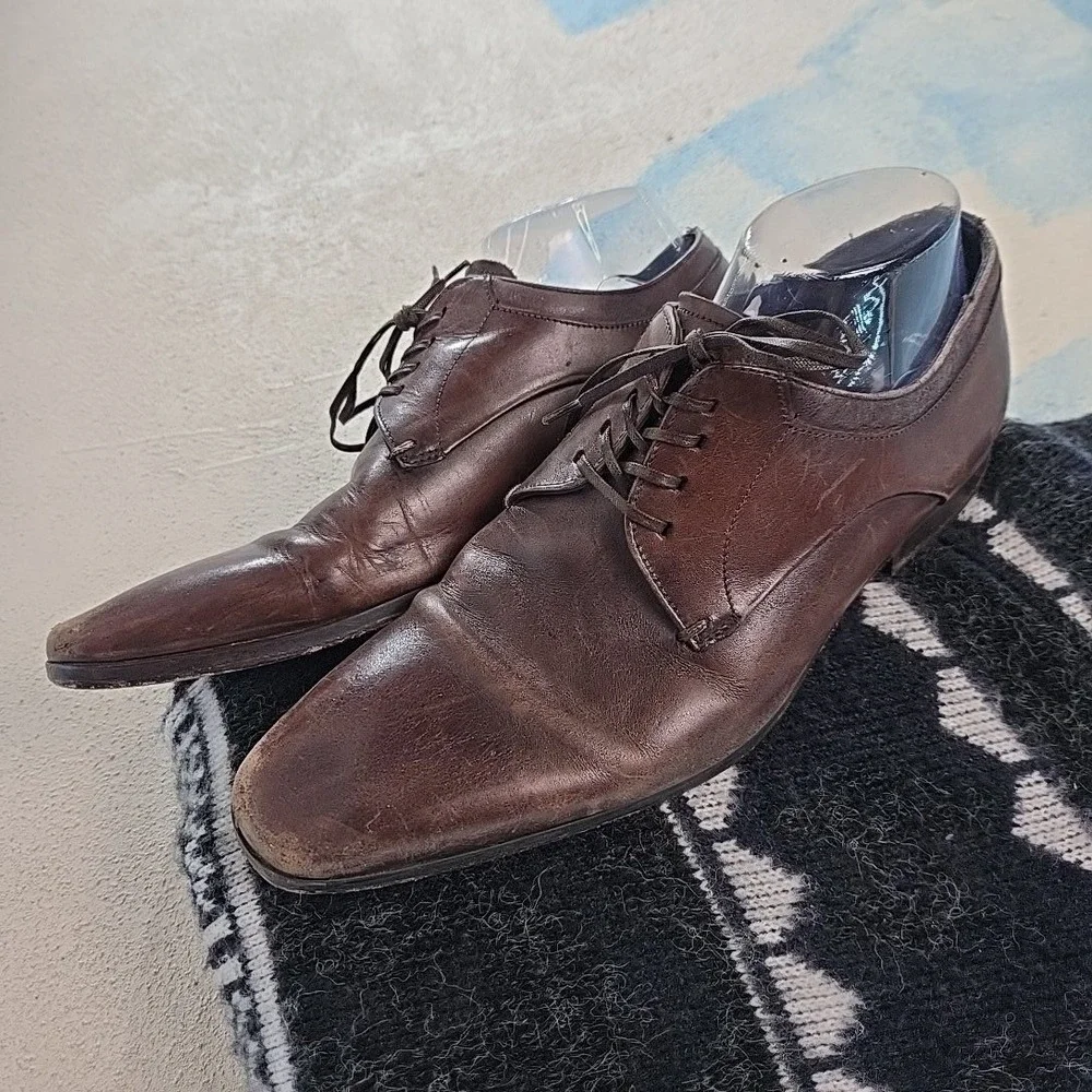 Vero Cuoio Men Oxfords Sz 41 Brown Leather Lace Dress Shoes Mr. B's Aldo Romania